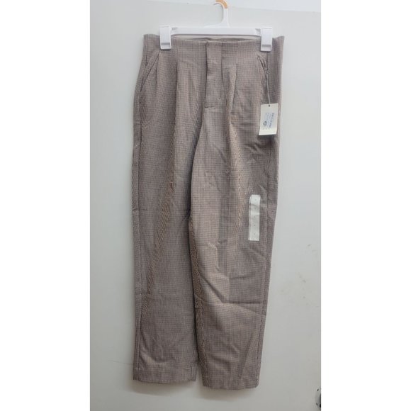 Women's High-Rise Relaxed Fit Tapered Ankle Trousers - A New Day Brown 4 - Picture 5 of 9